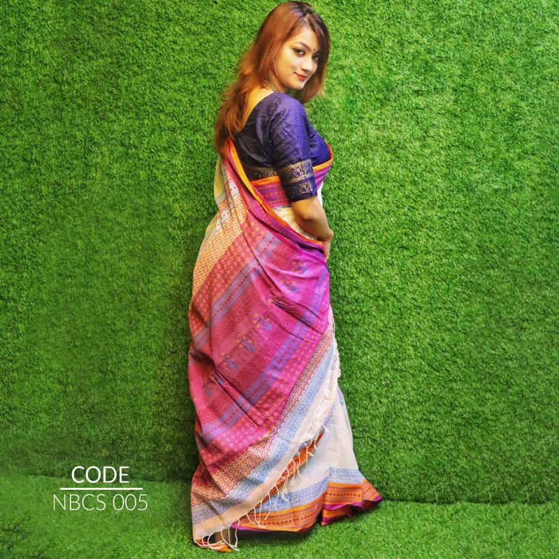 Block cotton saree NBCS005