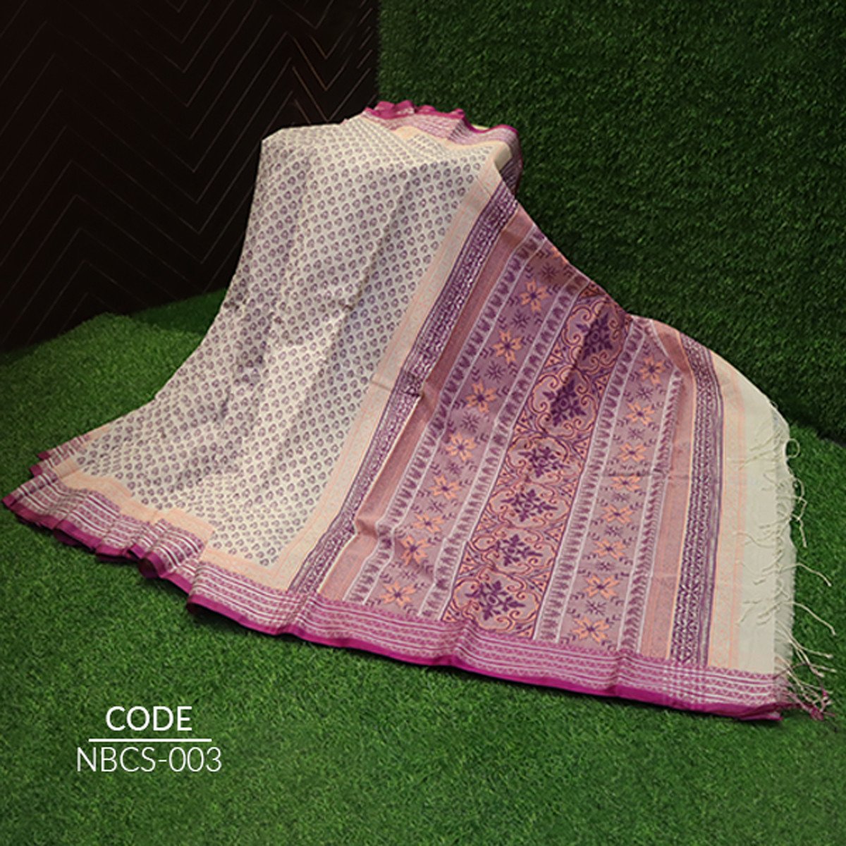 Block cotton saree NBCS003
