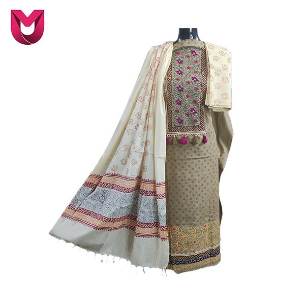 Natural Dye Unstitched 3 piece